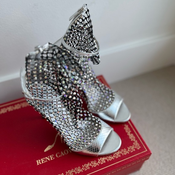 Rene Caovilla Galaxia Silver/Crystal Heels in Size EU 34 - Picture 5 of 10